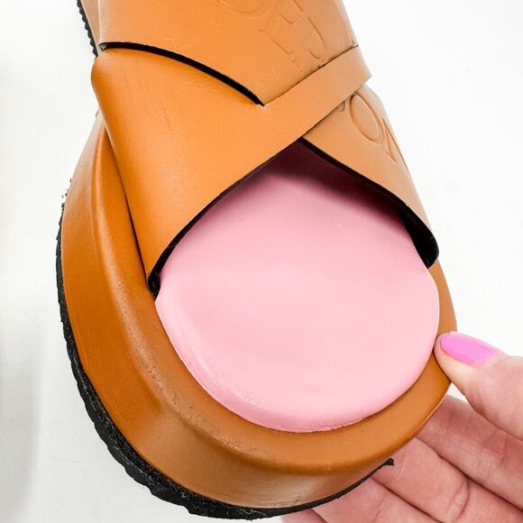 J.W. Anderson Flat Platform Leather Slide Sandal Cross Strap Size 36 / US 6-7 - Picture 12 of 15